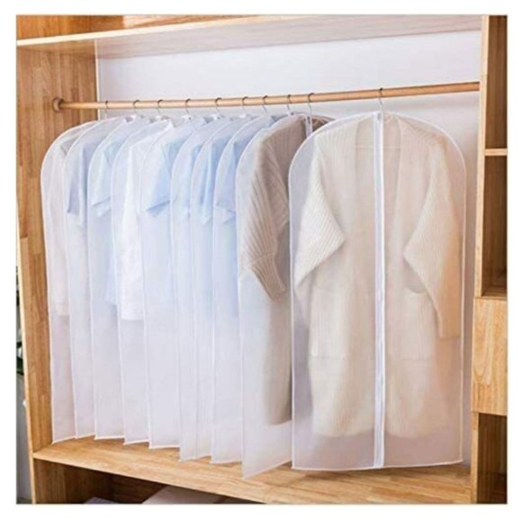 (3 Pack) Dress Bag Garment Travel Dress Storage Full Zipper Cover -Frosted Clear - Picture 7 of 8